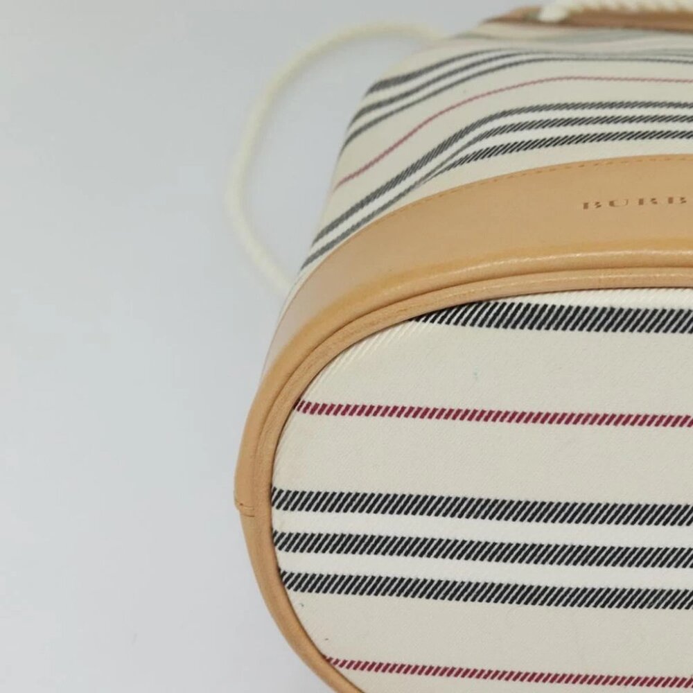 BURBERRY Shoulder Bag Canvas Leather White - Picture 10 of 16